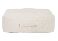 POUF CONFORTABLE D'INTERIEUR EN COTON BIO DOUX EFFET PELUCHE ECRUE ET BILLES EPS - ARM-STRONG TEDDY - TRIMM COPENHAGEN