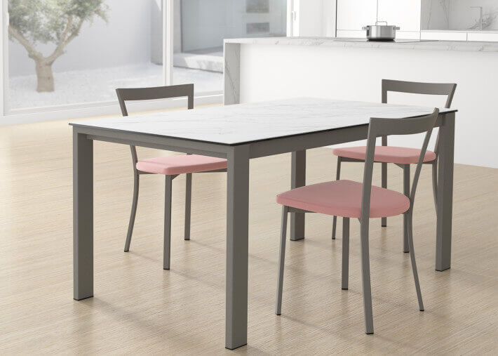 TABLE DE REPAS EXTENSIBLE EN CERAMIQUE 10 COULEURS - IDEALE PETITES SURFACES - PUZZLE PAR CANCIO