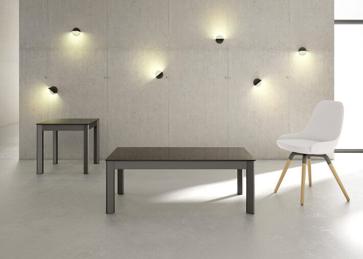 TABLE BASSE EN VERRE TREMPE 5 COULEURS - FORME RECTANGLE OU CARREE - MULTIPLUS MINI PAR CANCIO