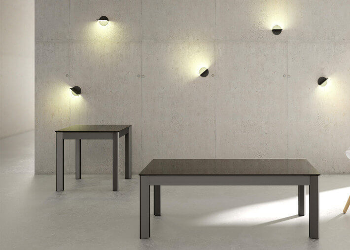TABLE BASSE EN VERRE TREMPE 5 COULEURS - FORME RECTANGLE OU CARREE - MULTIPLUS MINI PAR CANCIO