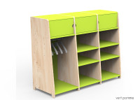 PENDERIE TRIPLE AVEC 3 ETAGERES FERMEES 1 PENDERIE ET 6 OU 9 ETAGERES OUVERTES - ASYMETRY PAR MATHY BY BOLS