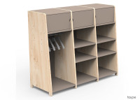 PENDERIE TRIPLE AVEC 3 ETAGERES FERMEES 1 PENDERIE ET 6 OU 9 ETAGERES OUVERTES - ASYMETRY PAR MATHY BY BOLS