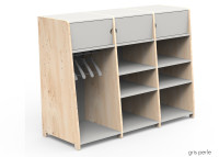 PENDERIE TRIPLE AVEC 3 ETAGERES FERMEES 1 PENDERIE ET 6 OU 9 ETAGERES OUVERTES - ASYMETRY PAR MATHY BY BOLS