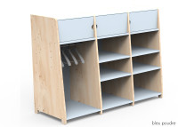 PENDERIE TRIPLE AVEC 3 ETAGERES FERMEES 1 PENDERIE ET 6 OU 9 ETAGERES OUVERTES - ASYMETRY PAR MATHY BY BOLS