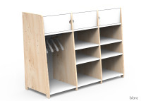 PENDERIE TRIPLE AVEC 3 ETAGERES FERMEES 1 PENDERIE ET 6 OU 9 ETAGERES OUVERTES - ASYMETRY PAR MATHY BY BOLS