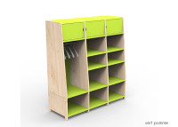 PENDERIE TRIPLE AVEC 3 ETAGERES FERMEES 1 PENDERIE ET 6 OU 9 ETAGERES OUVERTES - ASYMETRY PAR MATHY BY BOLS