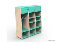 PENDERIE TRIPLE AVEC 3 ETAGERES FERMEES 1 PENDERIE ET 6 OU 9 ETAGERES OUVERTES - ASYMETRY PAR MATHY BY BOLS