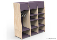 PENDERIE TRIPLE AVEC 3 ETAGERES FERMEES 1 PENDERIE ET 6 OU 9 ETAGERES OUVERTES - ASYMETRY PAR MATHY BY BOLS