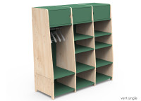 PENDERIE TRIPLE AVEC 3 ETAGERES FERMEES 1 PENDERIE ET 6 OU 9 ETAGERES OUVERTES - ASYMETRY PAR MATHY BY BOLS