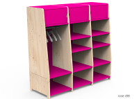 PENDERIE TRIPLE AVEC 3 ETAGERES FERMEES 1 PENDERIE ET 6 OU 9 ETAGERES OUVERTES - ASYMETRY PAR MATHY BY BOLS