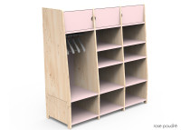 PENDERIE TRIPLE AVEC 3 ETAGERES FERMEES 1 PENDERIE ET 6 OU 9 ETAGERES OUVERTES - ASYMETRY PAR MATHY BY BOLS
