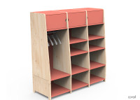 PENDERIE TRIPLE AVEC 3 ETAGERES FERMEES 1 PENDERIE ET 6 OU 9 ETAGERES OUVERTES - ASYMETRY PAR MATHY BY BOLS