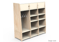 PENDERIE TRIPLE AVEC 3 ETAGERES FERMEES 1 PENDERIE ET 6 OU 9 ETAGERES OUVERTES - ASYMETRY PAR MATHY BY BOLS