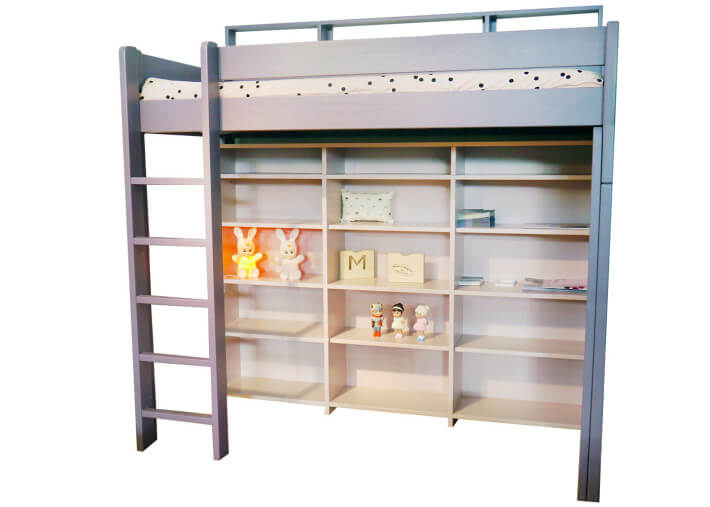 BIBLIOTHEQUE POUR LIT MEZZANINE SURELEVE H 172 OU  H 186 EN MDF 26 COLORIS - PAR MATHY BY BOLS