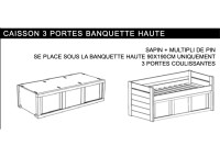 CAISSON DE RANGEMENT 5 TIROIRS OU 3 PORTES COULISSANTES POUR LIT MEZZANINE SURELEVE H 127 - PAR MATHY BY BOLS