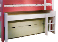 CAISSON DE RANGEMENT 5 TIROIRS OU 3 PORTES COULISSANTES POUR LIT MEZZANINE SURELEVE H 127 - PAR MATHY BY BOLS