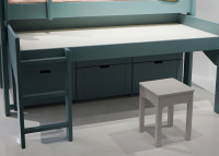 CAISSON DE RANGEMENT 5 TIROIRS OU 3 PORTES COULISSANTES POUR LIT MEZZANINE SURELEVE H 127 - PAR MATHY BY BOLS