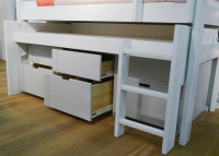 CAISSON DE RANGEMENT 5 TIROIRS OU 3 PORTES COULISSANTES POUR LIT MEZZANINE SURELEVE H 127 - PAR MATHY BY BOLS