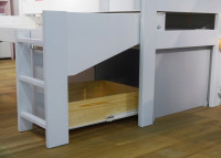 CAISSON DE RANGEMENT 5 TIROIRS OU 3 PORTES COULISSANTES POUR LIT MEZZANINE SURELEVE H 127 - PAR MATHY BY BOLS