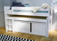 CAISSON DE RANGEMENT 5 TIROIRS OU 3 PORTES COULISSANTES POUR LIT MEZZANINE SURELEVE H 127 - PAR MATHY BY BOLS
