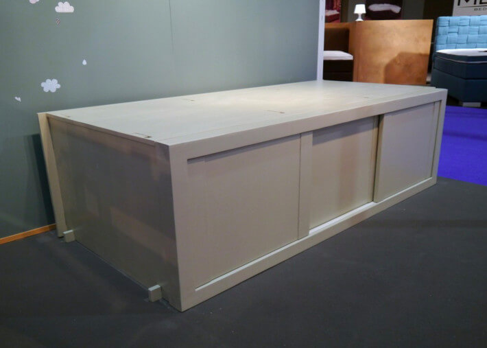 CAISSON DE RANGEMENT 5 TIROIRS OU 3 PORTES COULISSANTES POUR LIT MEZZANINE SURELEVE H 127 - PAR MATHY BY BOLS