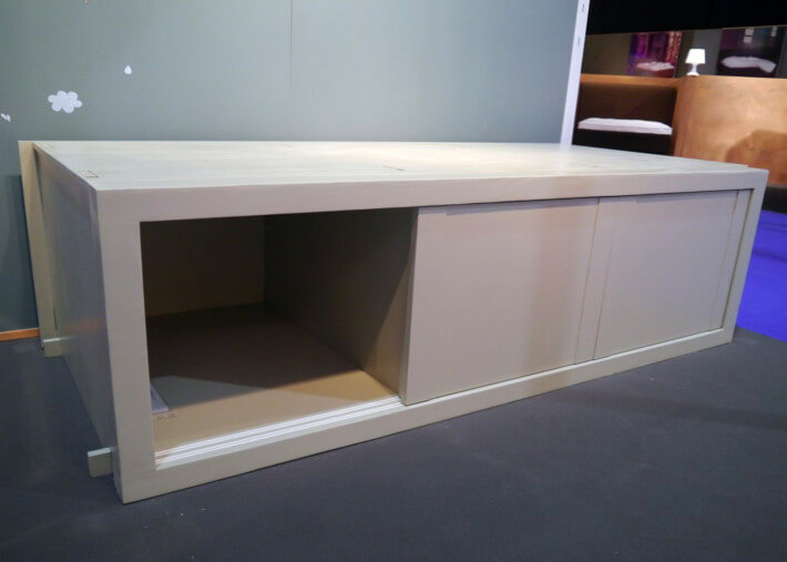 CAISSON DE RANGEMENT 5 TIROIRS OU 3 PORTES COULISSANTES POUR LIT MEZZANINE SURELEVE H 127 - PAR MATHY BY BOLS