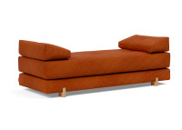 CANAPE MERIDIENNE CONVERTIBLE EN LIT 1-2 PLACES GRIS OU VERT SIGMUND PAR INNOVATION LIVING