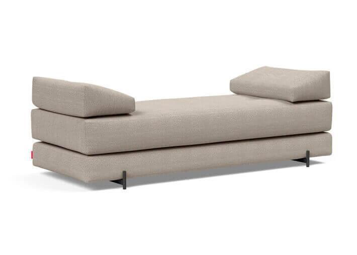 CANAPE MERIDIENNE CONVERTIBLE EN LIT 1-2 PLACES GRIS OU VERT SIGMUND PAR INNOVATION LIVING