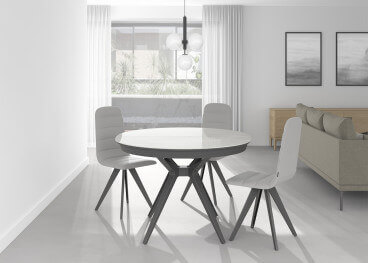 Chaise contemporaine en tissu et pieds en acier laque - twist - cancio
