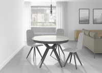CHAISE CONTEMPORAINE EN TISSU VINYLE OU TEXTILE ET PIEDS EN ACIER LAQUE - COLORIS AU CHOIX - TWIST PAR CANCIO