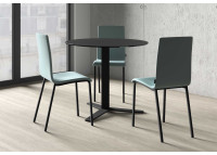 CHAISE DESIGN STRUCTURE ACIER CHROME NOIR OU BLANC ET ASSISE EN VINYLE 23 COULEURS AU CHOIX - CITY PAR CANCIO