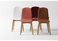 CHAISE EN TISSU VINYLE OU TEXTILE ET PIEDS BOIS TEINTE OU LAQUE - GRAND CHOIX DE COULEURS - DOLCE PAR CANCIO