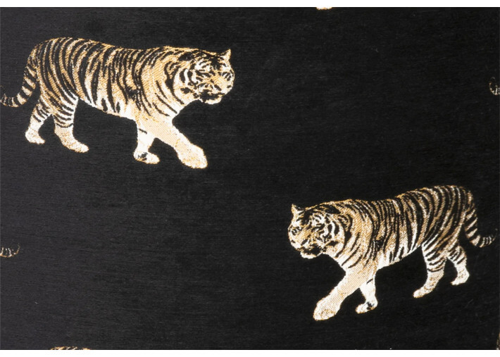 COUSSIN DECORATIF EN VELOURS NOIR MOTIF TIGRE 45x45 - SAVANE PAR MX HOME