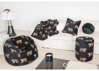 COUSSIN DECORATIF EN VELOURS NOIR MOTIF TIGRE 45x45 - SAVANE PAR MX HOME