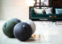 POUF BALLON SWISS BALL EN VELOURS BLEU JAUNE VERT BORDEAUX OU GRIS 2 TAILLES - VLUV BOL VARM