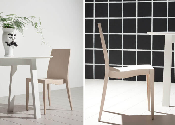 CHAISES DE TABLE EN BOIS DE HETRE OU CHENE - 8 TEINTES AU CHOIX - VENDUES PAR 2 - CIAK PAR LIVONI