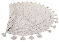 TAPIS ROND EN CROCHET 100% COTON GRIS PERLE VERT OU ROSE LIEGE - NILA PAR NATTIOT