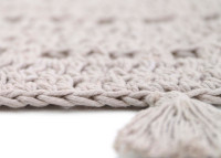 TAPIS ROND EN CROCHET 100% COTON GRIS PERLE VERT OU ROSE LIEGE - NILA PAR NATTIOT