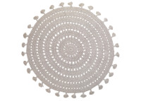 TAPIS ROND EN CROCHET 100% COTON GRIS PERLE VERT OU ROSE LIEGE - NILA PAR NATTIOT
