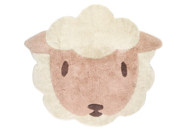 TAPIS ENFANT EN COTON FORME MOUTON ECRU-BEIGE LOLHO PAR NATTIOT 2