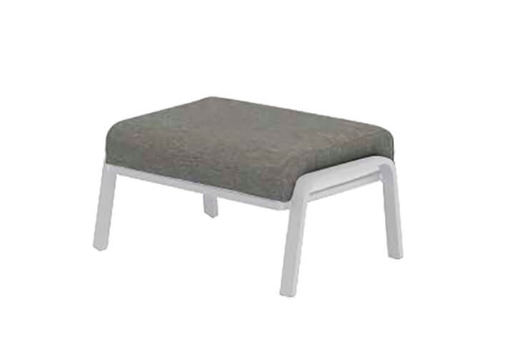 REPOSE-PIED OU TABOURET EN ALUMINIUM ET TEXTILE OUTDOOR GRIS OU BLANC - DANDY PAR GARDEN ART