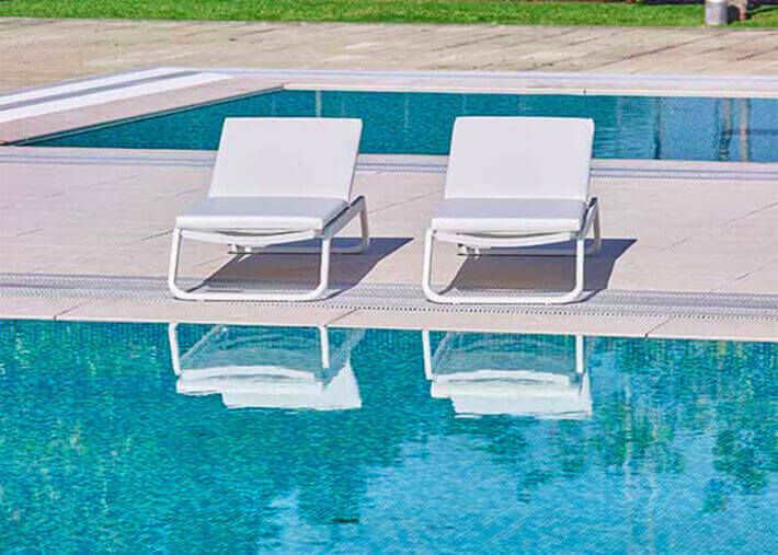 Set de 4 matelas blanc pour transat lago -...