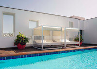 Daybed baldaquin design en alu et toile nautic - Ibiza par Ezpeleta