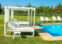 Daybed baldaquin design en alu et toile nautic - Ibiza par Ezpeleta