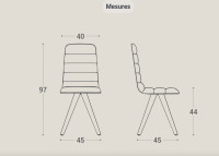 Chaise contemporaine en tissu et pieds en acier laque - twist - cancio