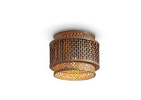 Plafonnier design en bambou naturel et noir - bhutan par good&mojo