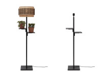 Lampadaire avec 2 etageres en bambou h 160 - bhutan - good&mojo