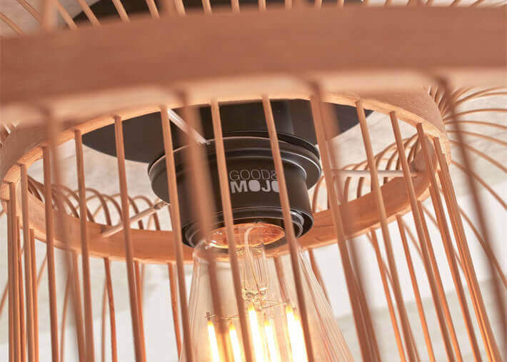 Plafonnier tendance en bambou naturel -...