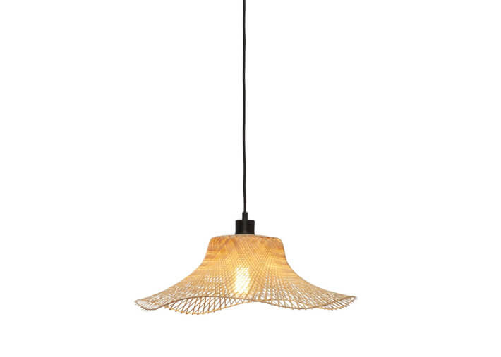 Suspension capeline en bambou naturel ou noir -...
