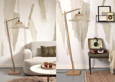 Lampadaire forme capeline en bambou 4 coloris - ibiza par... 2